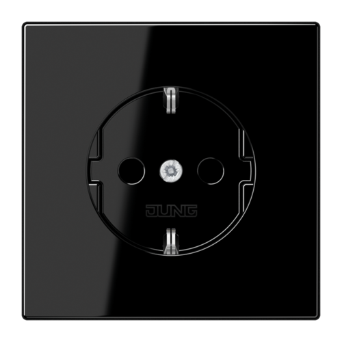 Розетка JUNG LS 990, скрытый монтаж, с заземлением, черный